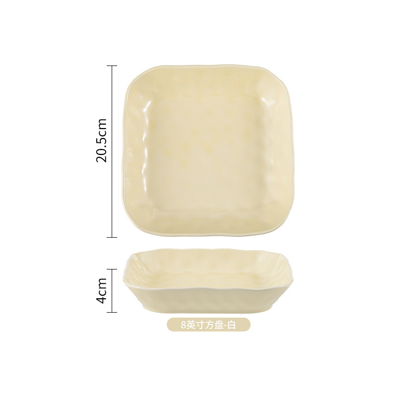 Juego de vajilla de cerámica, platos para el hogar, combinación de tazón de arroz de estilo crema, regalo de alto valor, tazón fresco pequeño