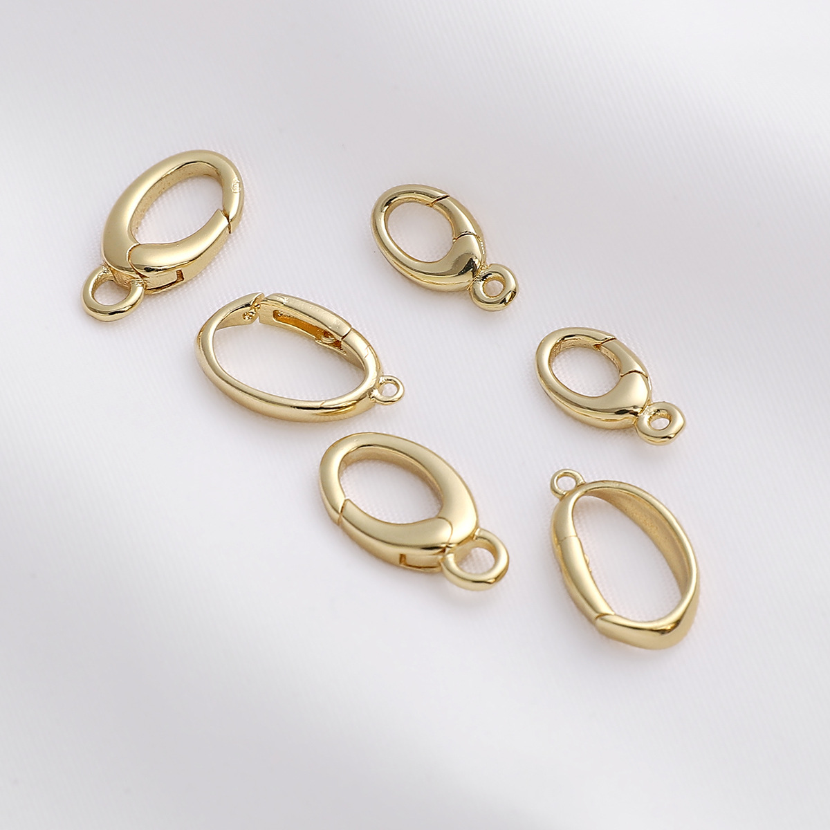 Solid Color Pattern 1 Piece 7 * 14mm Copper 14K Gold Plated Solid Color Polished Lobster Clasp Jewelry Accessories