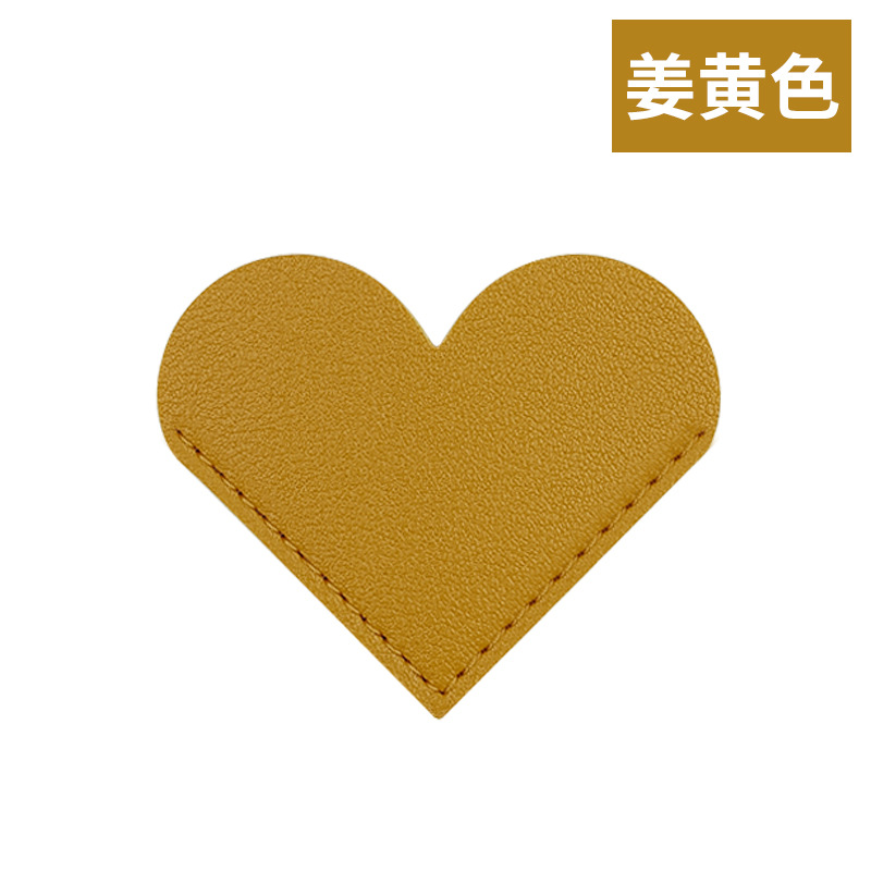 Cross-border en stock personalizable LOGO de cuero en forma de corazón marcador pegatinas amor marcador de cuero pu marcador pequeño lote al por mayor