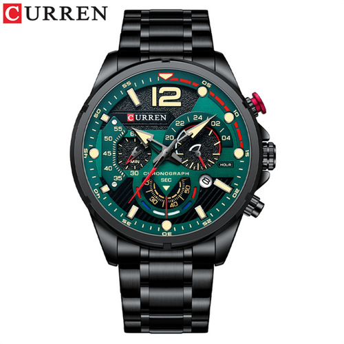 Curren 8395 new men's business watch waterproof quartz calendar six-pin multi-function luminous men's watch