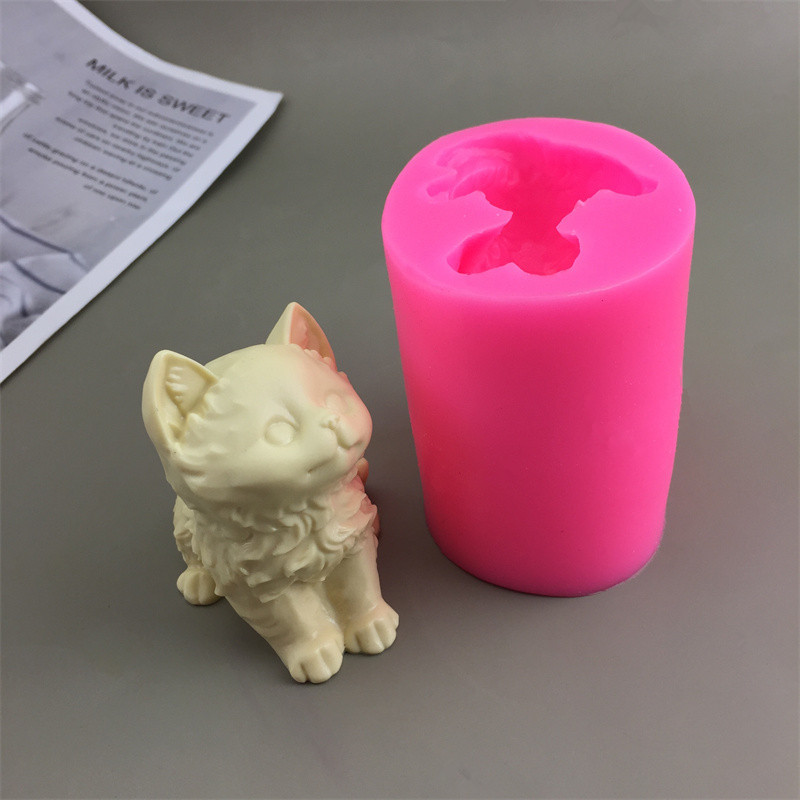 DIY плесень милый трехмерный котенок силиконовая плесень сахар точка мусс торт декоративный инструмент для выпечки