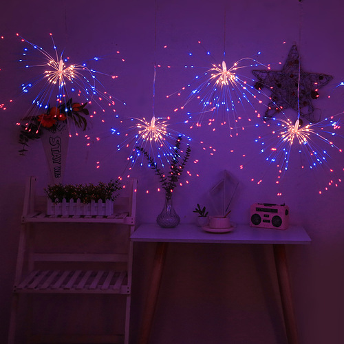 LED remote control copper wire fireworks lights Christmas courtyard anchor proposal shop window atmosphere decoration lanterns and fireworks lights