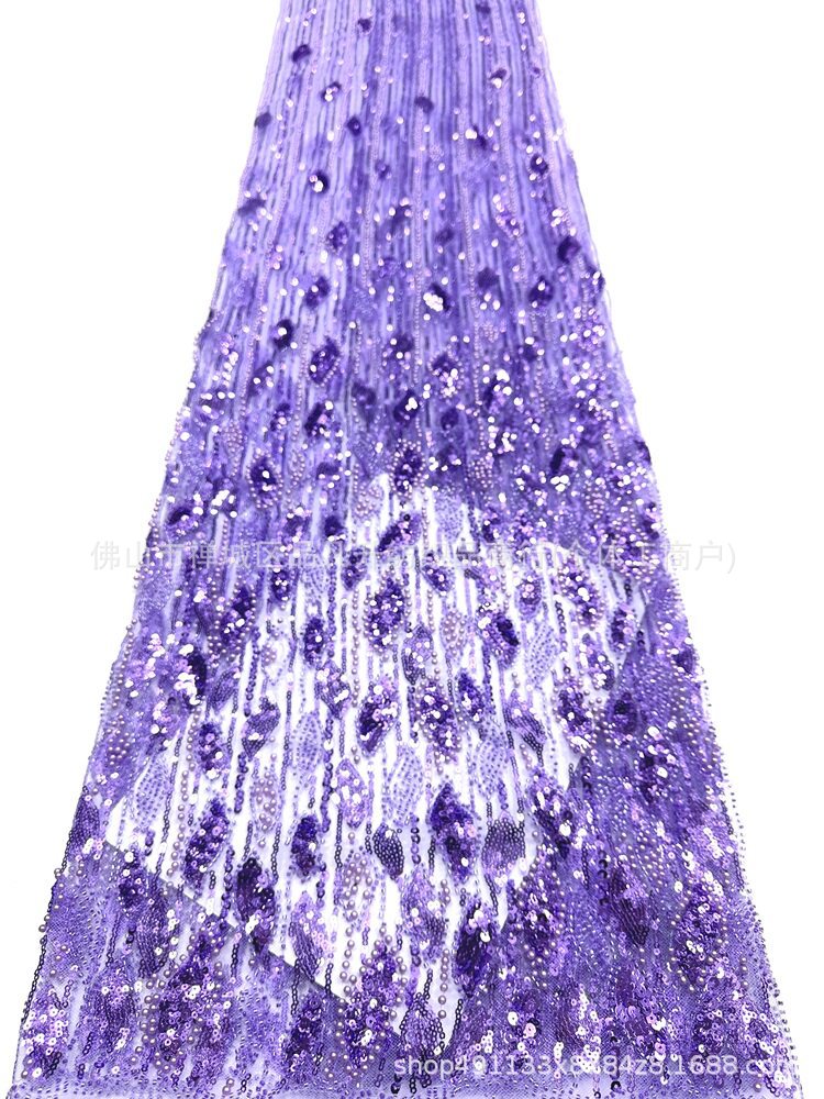 Fábrica directa tridimensional bolsas de perlas tubo bordado tela de alta gama vestido de boda moda cena vestido de tela
