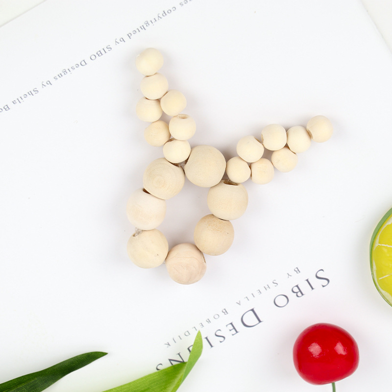 Handmade DIY Wooden Beaded Room Hanging Creative Wooden Bead Chain Fresh Home Wall Decoration Children's Room Decoration Accessories 4