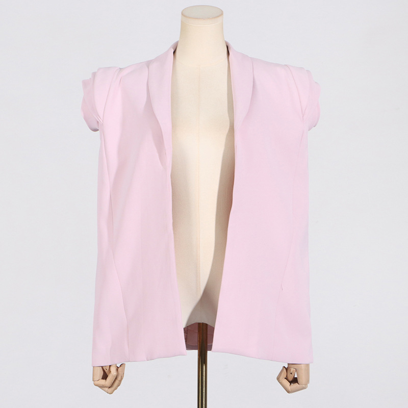 Women's Clothing summer new fashion three dimensional flower design button decoration high end shawl small suit jacket for women_voghion.com