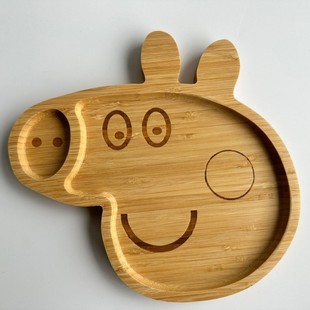 Factory Direct Sales Spot Bamboo Export Quality Kidsren's Dinner Plate Peppa Pig Tableware Factory Direct Supply