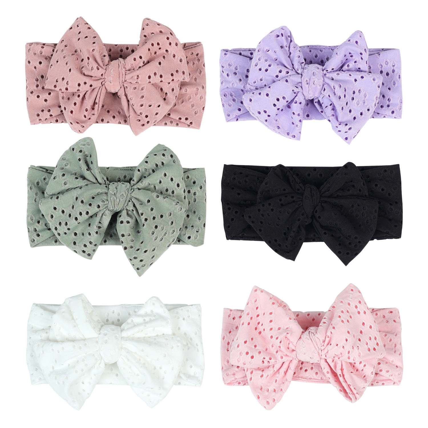 Pastoral Style Pastoral Polka Dots Cloth Bowknot Hollow Out Hair Band