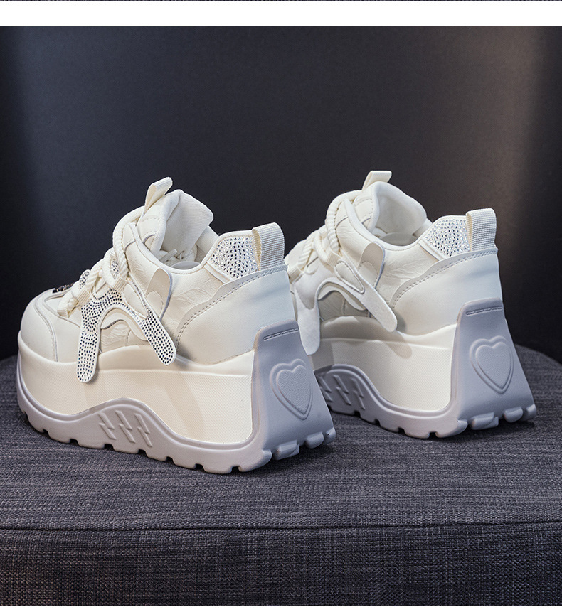 Giày sneaker nữ đế dày phong cách thể thao tăng chiều cao — 5008 lót đơn trắng, 5008 lót đơn xám, 5008-1 lót lông trắng, 5008-1 lót lông xám chi tiết 15