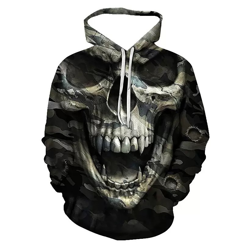 Demon Clown Digital Print And Women's Hooded Pullover Sweatshirt Loose Street Style Men's Clothing_viptrois.com