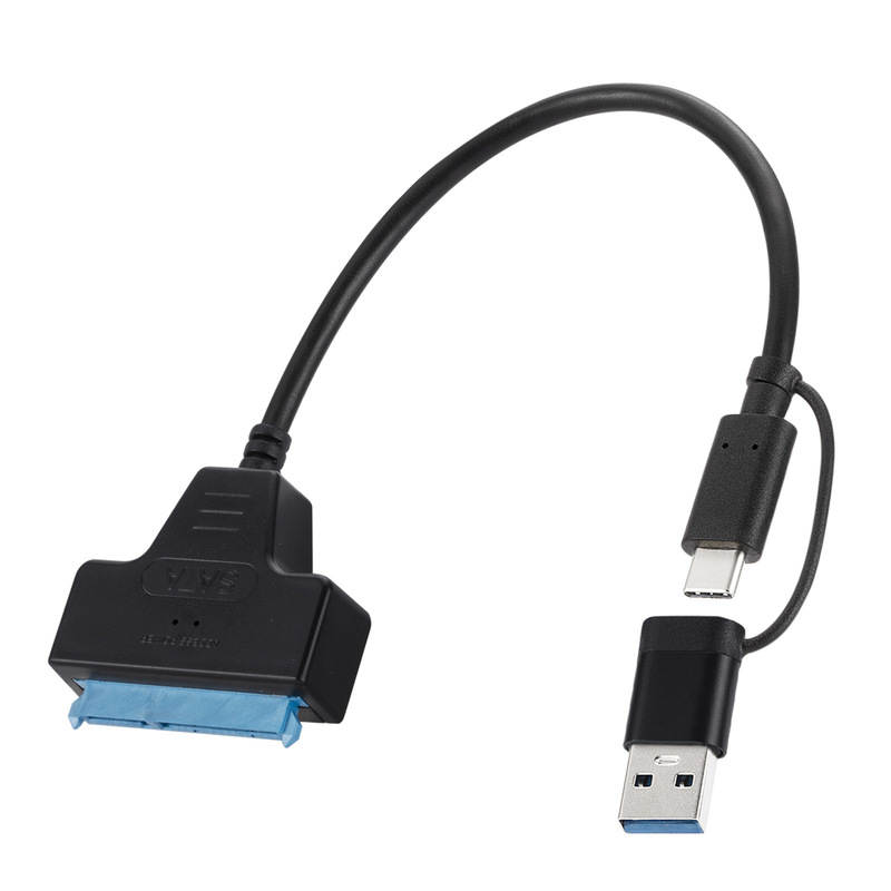 Sata to Usb3.0 Easy Drive Cable Two-In-One Type-C 2.5inch 3.5inch Mechanical Hard Drive Adapter Cable with Power Supply Sata to Usb3.0 Easy Drive Cable Two-In-One Type-C 2.5inch 3.5inch Mechanical Hard Drive Adapter Cable with Power Supply