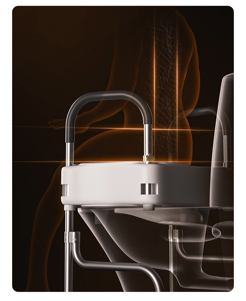 Cross-border aluminum alloy elderly toilet height-increasing device with armrest toilet seat, portable height-increasing pad, rehabilitation care undefined