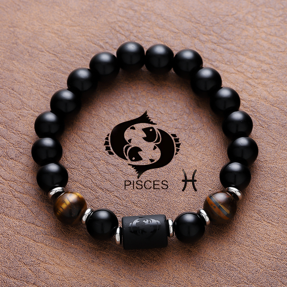 23g Weight Bracelets Classification Titanium Steel Chain Material Beaded Chain Chain Type 1 Piece Quantity Holiday, Daily Occasion Titanium Steel Material Constellation Pattern All Seasons Season Men's Gender Plating Design Vintage Style, Simple Style Style Vintage Style Simple Style Constellation Titanium Steel Plating Men's Bracelets Men Beaded Bracelets 11