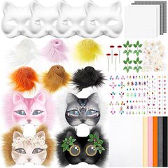 猫マスクセット手作りDIYパルプ猫マスク彩色落書き手描きハロウィーンイベント用品