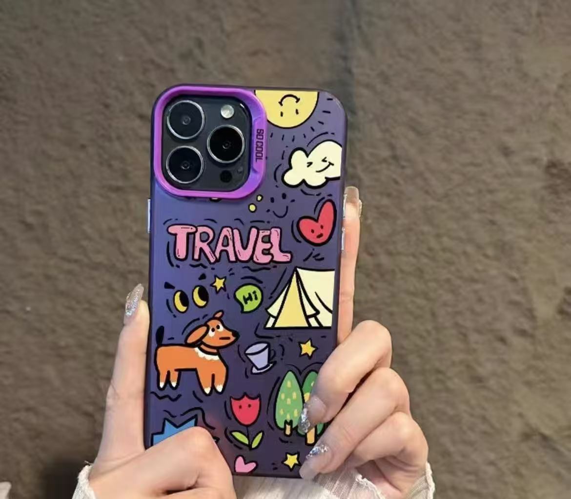 Nuevo cachorro de graffiti para iPhone 16 funda para teléfono móvil Apple 15promax/14 anti-caída 13pro1 2/11x