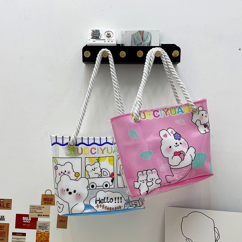 Wholesale Cute Little Bear Bunny Transparent Pvc Shoulder Messenger Bag Nihaojewelry display picture 6