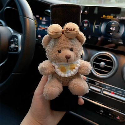 Seat belt shoulder pad: protective cover extended car interior - cute-bear-style-6-ice-silk-seatbelt-shoulder-pad