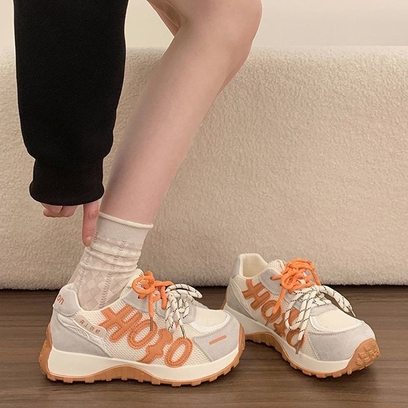 2026 primavera y verano nuevo campus frente al viento correa de moda multifacé de color bajo antideslizante zapatillas deportivas cómodas de mujer