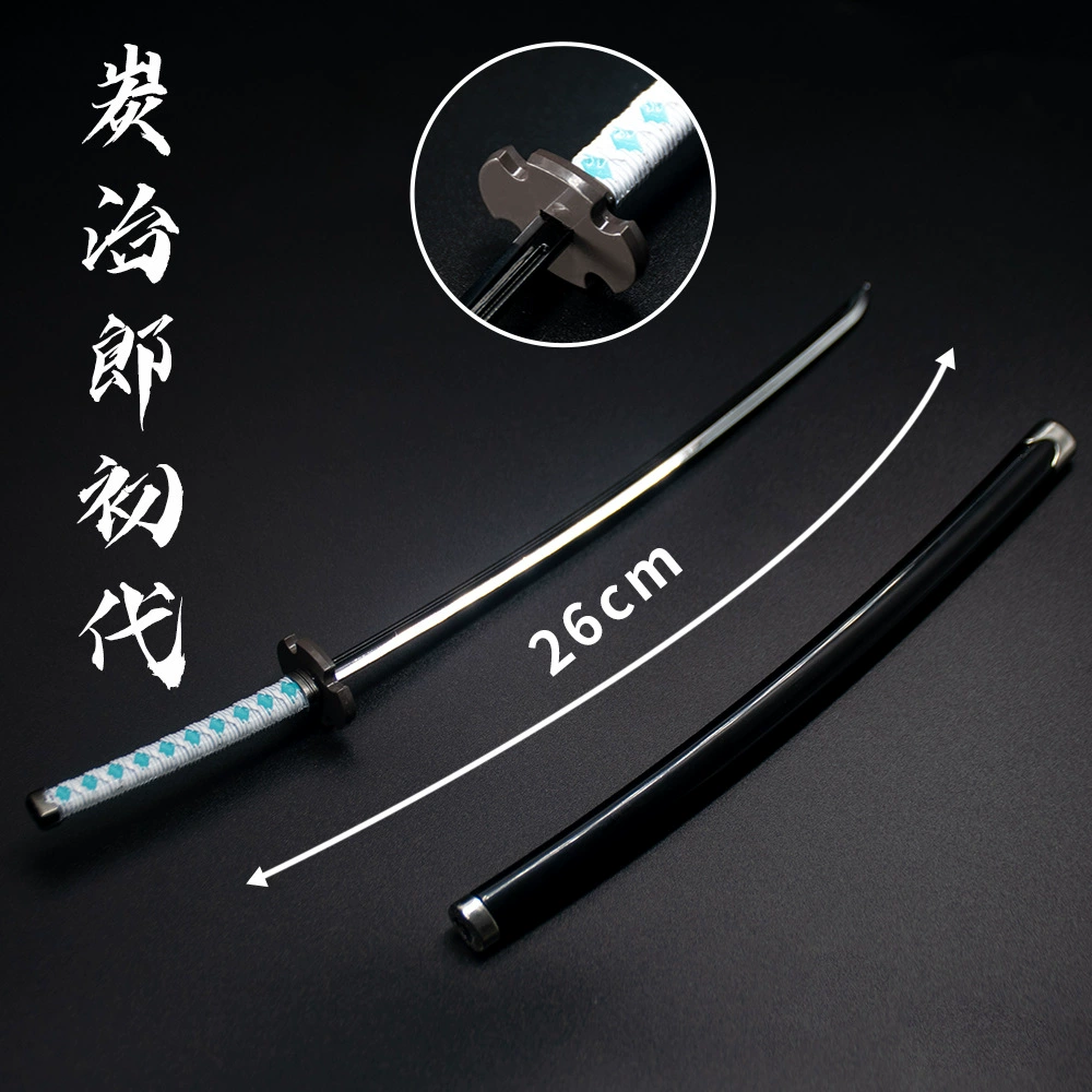 Демон Slayer Аниме 26 см Ridge Blade of the Blade of the Knife Weapon Tanjiro Моя жена хорошо владеет рукоделием оружия