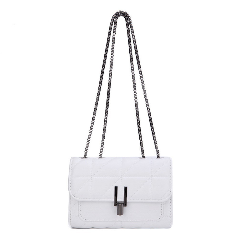Fábrica de Guangzhou bolso pequeño cuadrado damas nuevo estilo de bolso de cadena de estilo de diamante de hombro único estilo extranjero portátil versátil gran capacidad