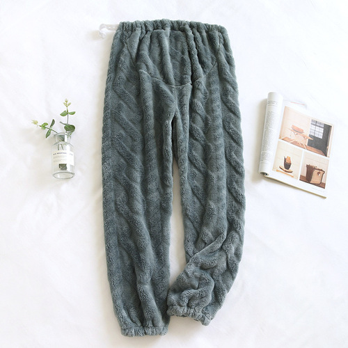 Winter flannel postpartum pants, maternity pants, casual warm cotton casual pants, coral fleece adjustable