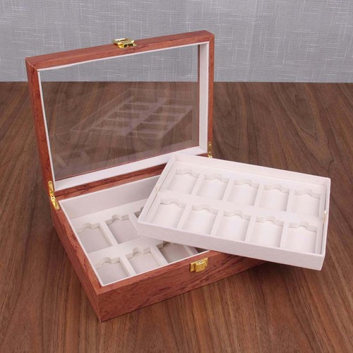 Wooden single-layer lighter gift box storage box multi-layer 42-grid lighter cigarette butt display box collection box