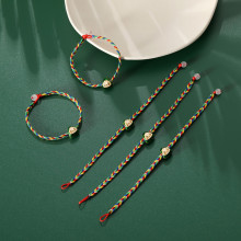 5条端午节五彩绳小粽子手链女婴儿宝宝五色线手绳男儿童编织红绳