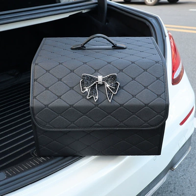Car storage bag/box — Organization - full-diamond-bow-large-size-black