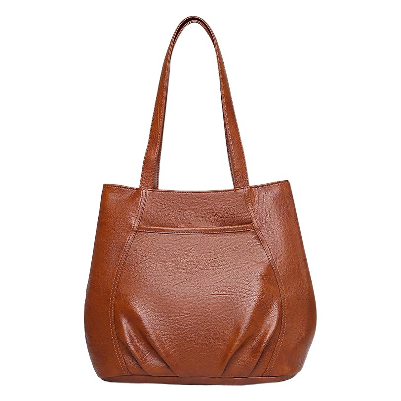 2020 Korean Style New pu Soft Leather Women's Handbag Embroidery Simple Large Capacity Backpack Shoulder Bag Travel Big Bag