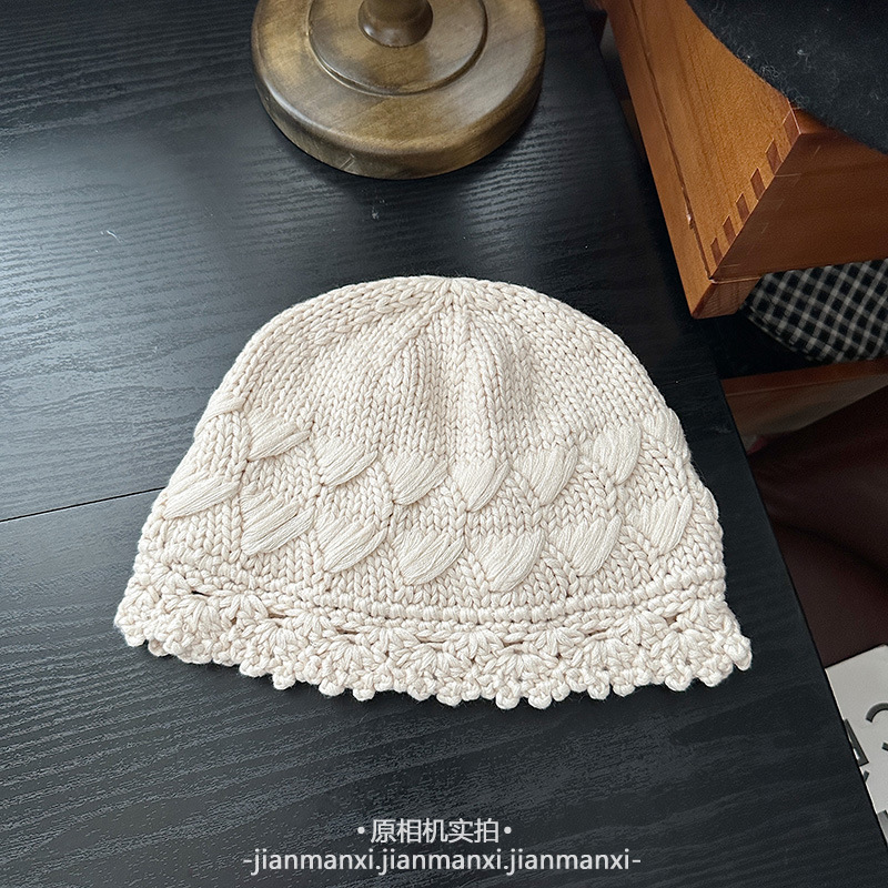 韩系纯色简约可爱针织帽女秋冬百搭显脸小宽松保暖包头毛线帽冷帽|undefined