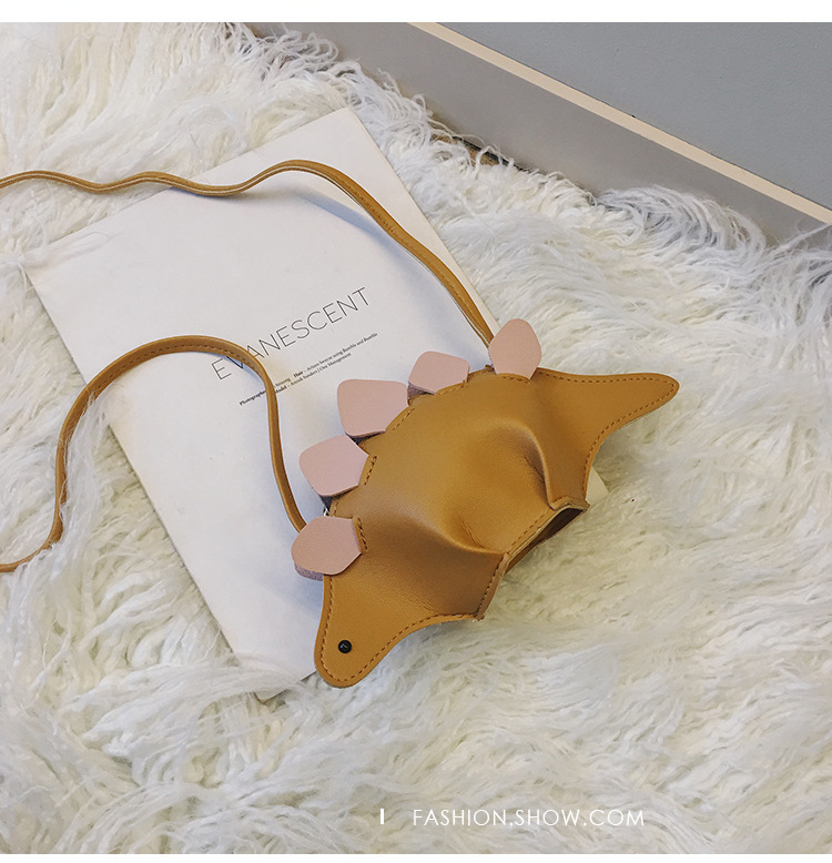 All Seasons Season Kid'S Gender Cute Style Other Shape Small Size Kid's Small Pu Leather Dinosaur Cute Dumpling Shape Lock Clasp Crossbody Bag