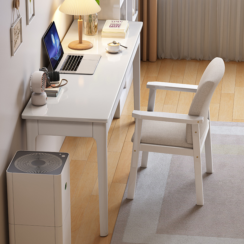 Madera sólida extremadamente estrecha computadora escritorio 40/45cm ancho moderno simple pequeño apartamento dormitorio largo libro Mesa