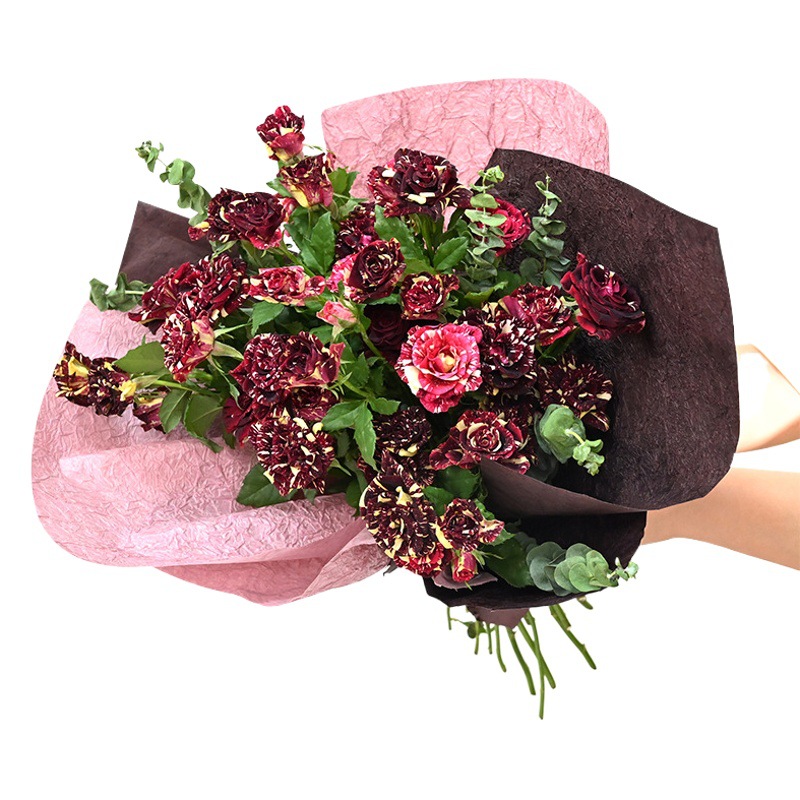 Papel para envolver ramos de flores, materiales para envolver regalos, papel hecho a mano con estampado de piedra estilo coreano con tinta de efecto flotante, papel crepé texturizado.