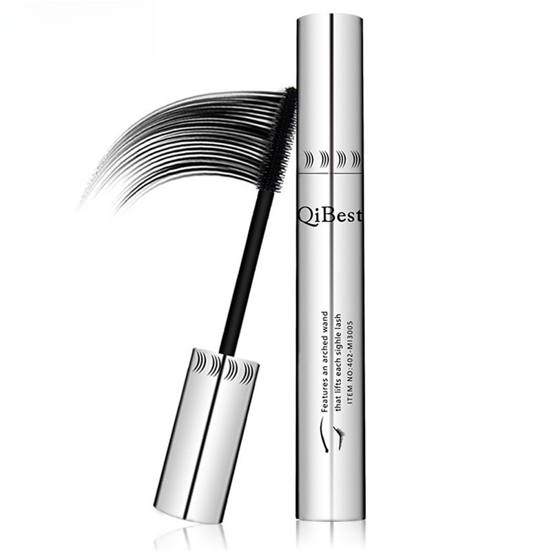 Factory direct makeup qibest silver tube Big Eyes Mascara slender long curling waterproof non-blooming