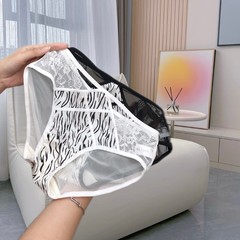 迷情豹紋細帯透かしレース日系中腰超薄金純欲風少女三角パンツ女性