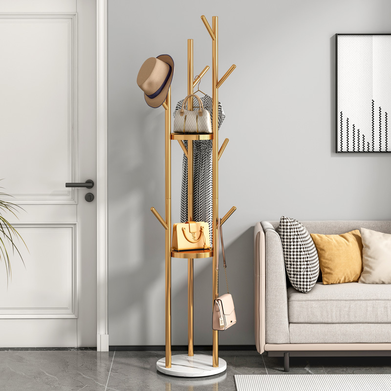 輕奢鐵藝衣帽架簡約現代落地臥室置物架客廳掛衣架簡易家用衣服架