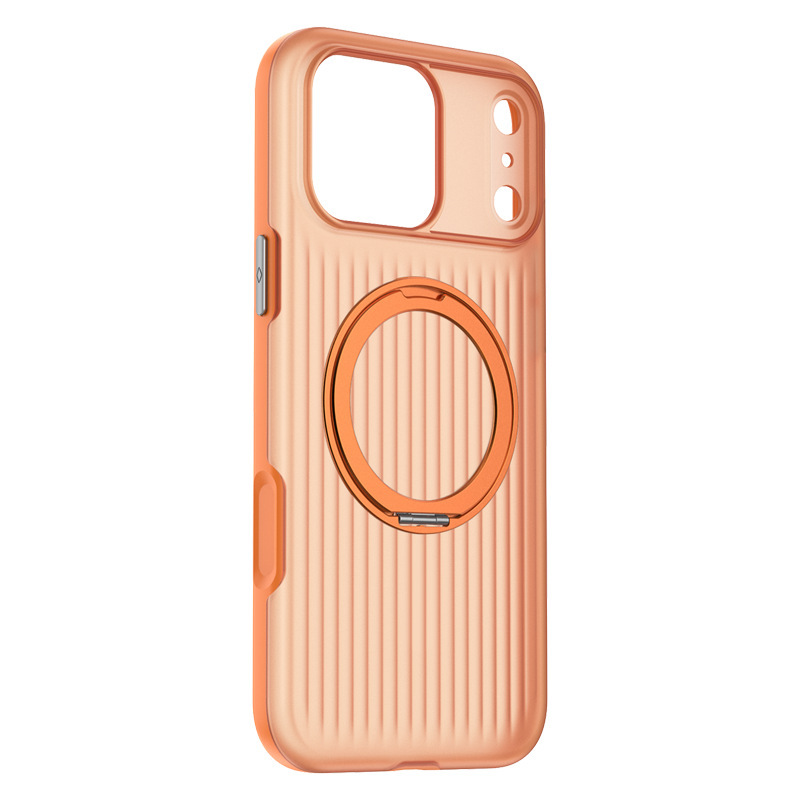 适用iPhone17promax瓦楞手机壳360旋转磁吸支架苹果16肤感保护套|undefined