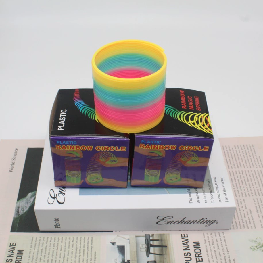 Rainbow Slinky, эластичное кольцо для мальчиков и девочек, большая игрушка, оптовая продажа