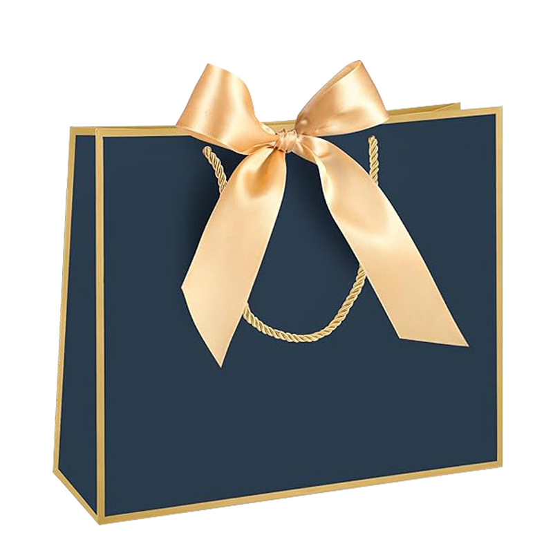 En stock bowknot fondo cuadrado bolsa de papel portátil colorido exquisito embalaje bolsa de regalo bolsa de compras de ropa logotipo imprimible