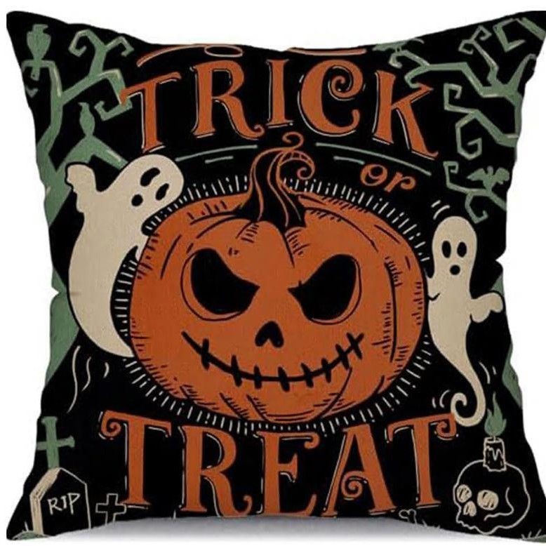 ハロウィンゴースト枕カバーホリデーホームパーティー装飾リビングルームソファクッション寝室ベッドサイドリネンクッション|undefined