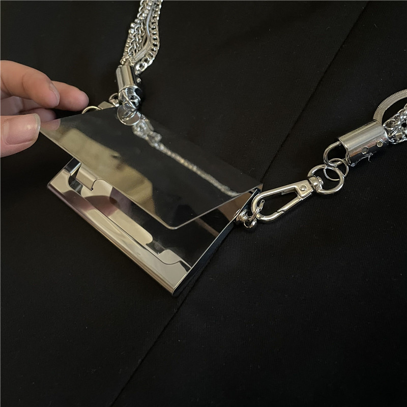 Wholesale Jewelry Multi-layer Crossbody Shoulder Small Square Mirror Body Chain Nihaojewelry display picture 3
