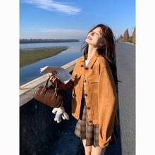 2025春秋新款美拉德鹿皮绒外套女小个子复古休闲宽松短款夹克上衣