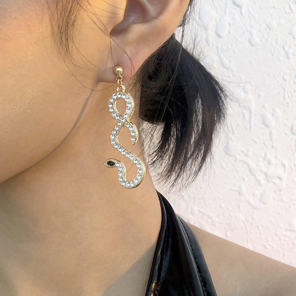 Vente En Gros Bijoux Simples Boucles D&#39;oreilles Creuses En Forme De Serpent Nihaojewelry display picture 3