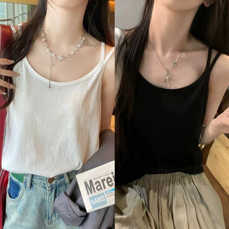 Modal 2026 New Summer Camisole for Women, Regular Fit, Can Be Worn Outside or as an Inner Layer, Sleeveless Top, Solid Color Modal 2026 New Summer Camisole for Women, Regular Fit, Can Be Worn Outside or as an Inner Layer, Sleeveless Top, Solid Color