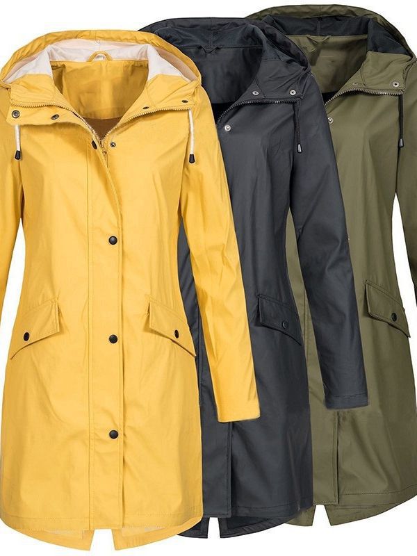 Women's Rainproof Jacket, Long Hooded Windbreaker, Lightweight Waterproof, Cross-Border Wholesale, Mid-Length Women's Rainproof Jacket, Long Hooded Windbreaker, Lightweight Waterproof, Cross-Border Wholesale, Mid-Length