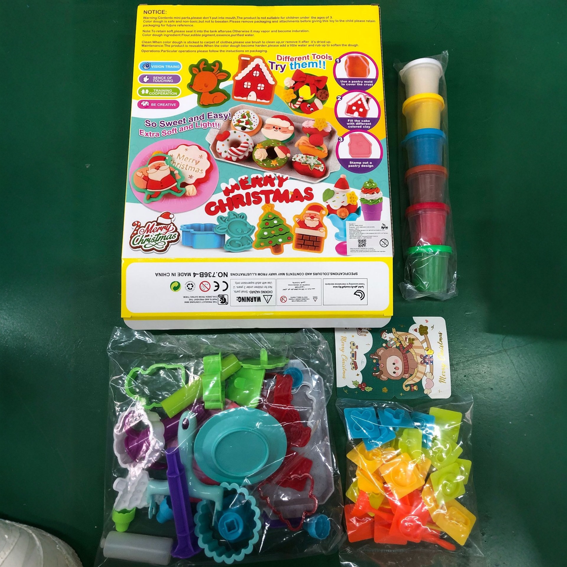 Amazon juguetes de Navidad barro de cristal barro de color galletas de letras molde conjunto de barro de goma transfronterizo regalos para niños