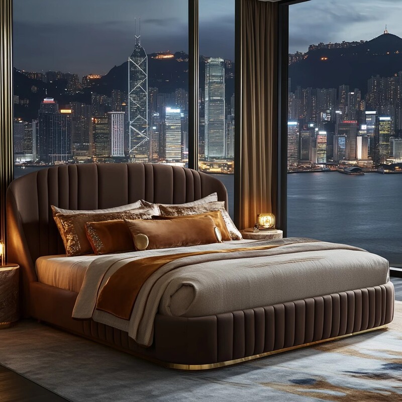 Italian-Style Soft-Packed Fabric Double Bed Master Bedroom Large Bed Wedding Bed Multifunctional Bed Leather Bed Double Bed Modern Simple