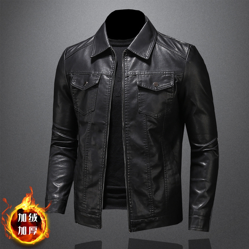 Autumn and Winter Clothing for Middle-Aged Casual Men's Leather Jackets Genuine Stock Men's Dad's Business Thin Leather Jackets