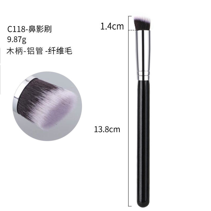 40 sets de cepillo de maquillaje negro y plateado cepillo de sombra de ojos de alta calidad cepillo de concelador cepillo de base cepillo de herramientas de maquillaje conjunto completo