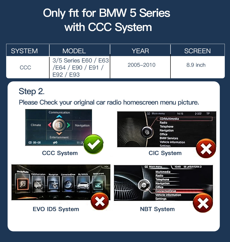 Suitable for Bmw 3/5 Series E60 E61E90 E92 Ccc/Cic Central Control Large Screen Carplay Navigation All-In-One Machine
