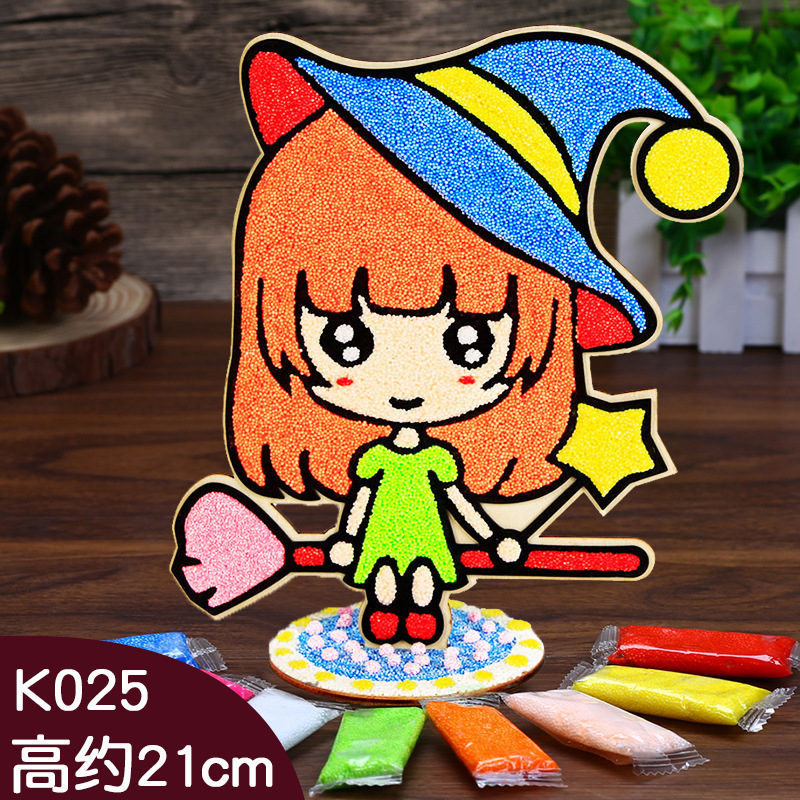 木板スノーフレーク泥絵パール泥粘土絵幼稚園児手作り立体粘着絵画|undefined